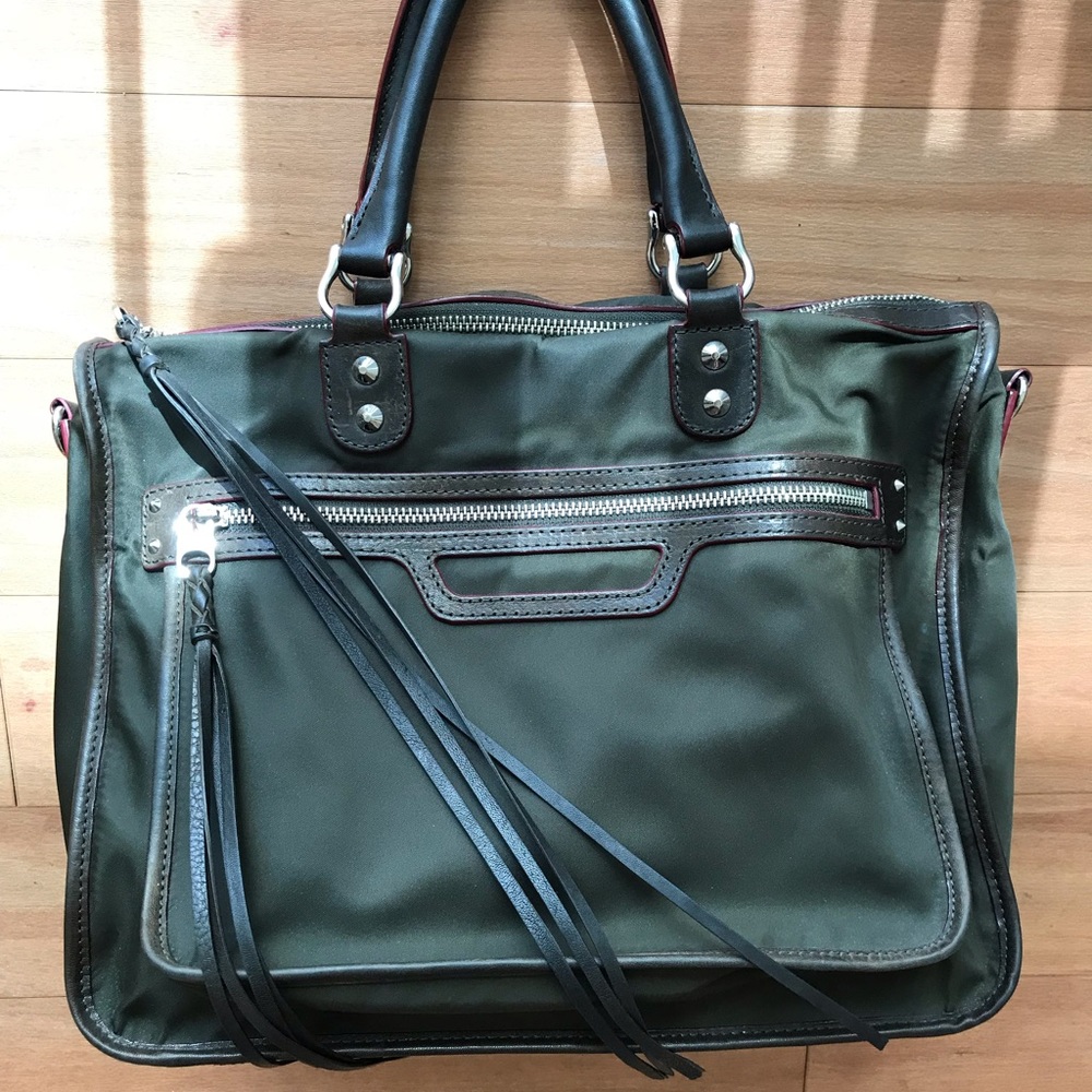 MZ WALLACE Britt Bedford Satchel in Moss Green